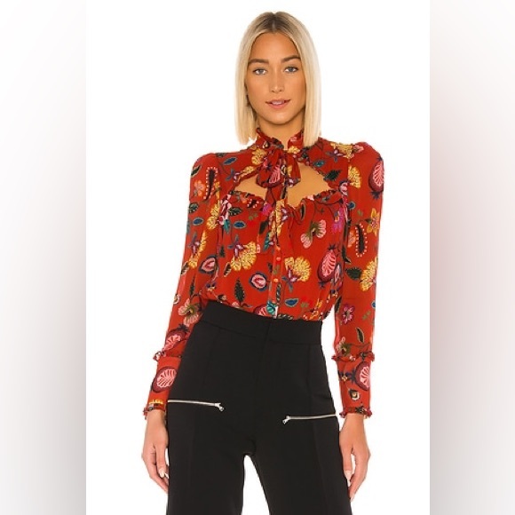 Alexis Elodie Top in Rust Nouveau (Red) Size Small
